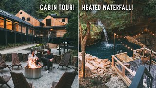 Epic Cabin w Natural Waterfall Swimming Hole that sleeps 18  Touring The Cliffs at Hocking Hills [upl. by Mandel]