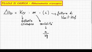 Pillole di Chimica  Abbassamento crioscopico [upl. by Nylaf]