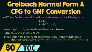 Greibach Normal Form amp CFG to GNF Conversion [upl. by Kellene]