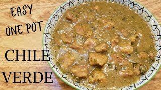 EASY ONE POT CHILE VERDE RECIPE  no fresh tomatillos required  chileverde mexicanfood [upl. by Aizek]