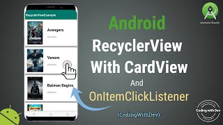 Android RecyclerView With CardView and OnItemClickListener Example  RecyclerView OnClickListener [upl. by Ansilme663]