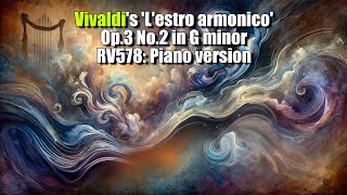 Vivaldis Lestro armonico Op3 No2 in G minor RV578 Piano version [upl. by Thornburg257]