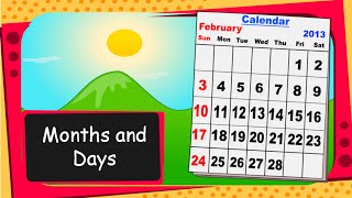 Maths  Names and Days of Months Year for Children  English [upl. by Anella]