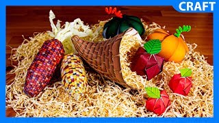 DIY Cornucopia  Easy Thanksgiving Paper Craft [upl. by Aihsak]