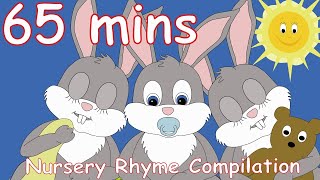 Sleeping Bunnies And lots more Nursery Rhymes 65 minutes [upl. by Mairym581]