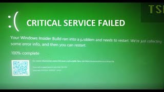 CRITICAL SERVICE FAILED 5a  Your Windows Insider build ran into a problem and needs to restart [upl. by Anahtor]