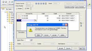 MAS 90 Sage 100 General Ledger  Journal Entry Basics [upl. by Zetnwahs]