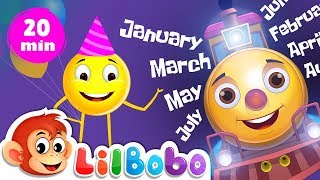 Learn Month Names for Kids  Nursery Rhymes  January February March  Little Bobo Songs [upl. by Brittan]