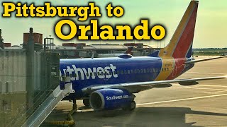 Full Flight Southwest Airlines B737700 Pittsburgh to Orlando PITMCO [upl. by Neetsirhc343]