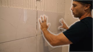 TILE A SHOWER WALLTUTORIAL [upl. by Hetti757]