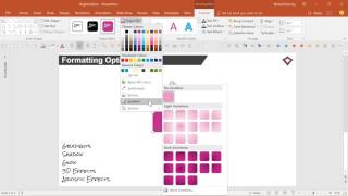 Formatting Options Shape Effects Advanced PowerPoint Tutorial [upl. by Redyr831]