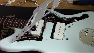 GUITAR TONE  SQUIER Jazzmaster Pickguard Replacement Demo Instruction [upl. by Gimble596]