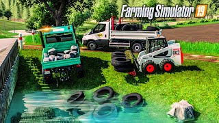 Entretien des routes Farming Simulator 19 PAYSAGISTE [upl. by Hermia]