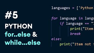 5 Python forelse amp whileelse  Python Best Practices [upl. by Namie237]