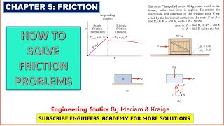 How to solve Friction Problems  Chapter 6 Friction  Engineers Academy [upl. by Jaworski]