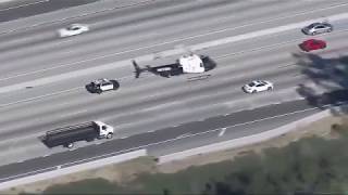 Police chase armed robbery suspect through LA streets freeways [upl. by Dihaz]