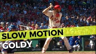 Paul Goldschmidt Slow Motion Home Run Hitting Mechanics Baseball Swing [upl. by Nyrem]