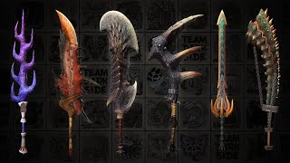 MHW Iceborne  All 186 Great Sword amp Long Sword Designs 4K [upl. by Feil]