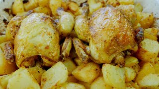 Zogëza pule me patate  Poussin with potatoes recipe in Albanian [upl. by Aelanna]