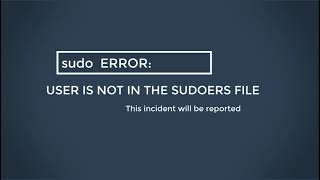 User is not in the sudoers file [upl. by Velleman769]