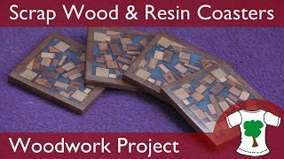 Woodwork Project Coasters from Scrap Wood and Resin [upl. by Esenwahs]