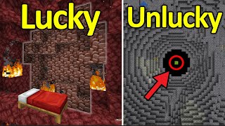 LUCKIEST vs UNLUCKIEST Minecraft Moments MARATHON [upl. by Yrebmik]