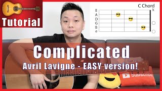 COMPLICATED guitar tutorial EASY version Avril Lavigne [upl. by Sotos]