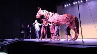 War Horse fullsize horse puppet stage show demonstration in Salt Lake City [upl. by Nodgnal430]