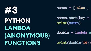 3 Python lambda anonymous Functions  Python Best Practices [upl. by Pitt813]