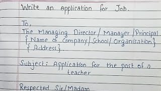 Write an Job application  Job application format [upl. by Kirenoj]