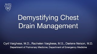 Demystifying Chest Drain Management  BAVLS [upl. by Ailuy]