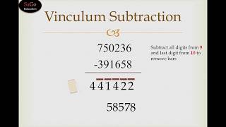 Vedic Maths Subtraction Trick by Vinculum Method  Vedic Maths Teacher Training Free Course Tutorial [upl. by Halyak47]