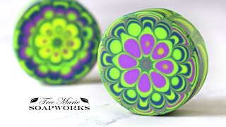 How to Make Kaleidoscope Pull Through Cold Process Soap Technique Technique Video 21 [upl. by Keefer]