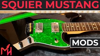 Squier Bullet Mustang  Pickguard and Pickups upgrade  MODS [upl. by Bogart]