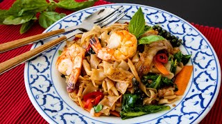 Drunken Noodles in 3 Minutes Authentic Pad Kee Mao Recipe ผัดขี้เมา [upl. by Ardiekal847]