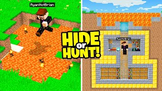 I made a SECRET Minecraft LAVA Base Hide Or Hunt [upl. by Odnavres]