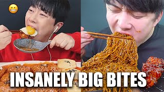 KOREAN mukbangers taking INSANELY BIG BITES [upl. by Deuno]