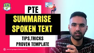 PTE Listening Summarise Spoken Text Template  Tips Tricks amp Strategies  Language Academy [upl. by Lipkin]