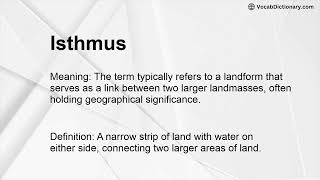 Isthmus Meaning [upl. by Daggna800]