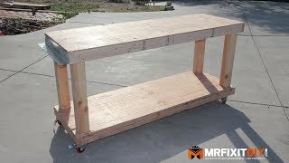 DIY BUDGET FRIENDLY WORKBENCH FREE DOWNLOADABLE PLANS [upl. by Adle928]