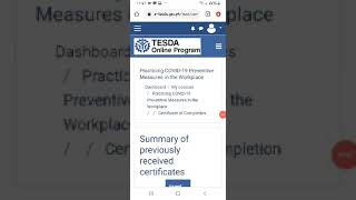 TESDA Online Program Practicing COVID19 Preventive Measures in the Workplace [upl. by Stafani268]