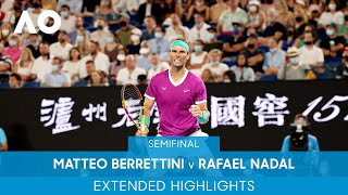 Matteo Berrettini v Rafael Nadal Extended Highlights SF  Australian Open 2022 [upl. by Olleina]