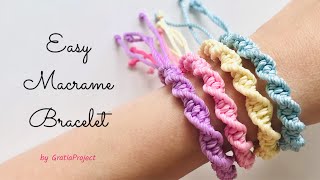 Easy Macrame Bracelet  DIY Friendship Bracelet [upl. by Getter514]