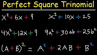 Factoring Perfect Square Trinomials [upl. by Eedya]