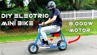 How to Build a DIY Electric Mini Bike  7000W INSANE EBIKE [upl. by Trebbor845]