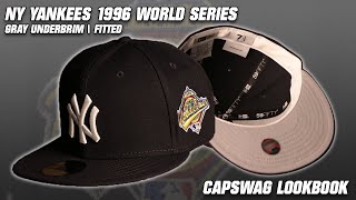 New York Yankees 1996 Game Worn World Series Side Patch Gray Under Brim 59Fifty Fitted Hat [upl. by Auqinehs]