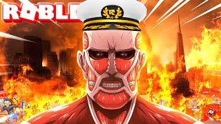 Becoming the COLOSSAL TITAN in ROBLOX [upl. by Elletnuahc839]