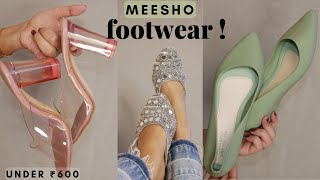 HUGE MEESHO FOOTWEAR Haul  Starting From 350  Heels Flats Pumps  Latest Meesho Haul [upl. by Atinaej]