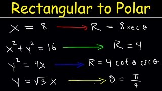 Rectangular Equation to Polar Equations Precalculus Examples and Practice Problems [upl. by Notnert124]