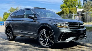 Volkswagen NEW Tiguan Allspace Rline 2022 in 4K Platinum Grey 20 inch Misano Walk around amp Detail [upl. by Shina]